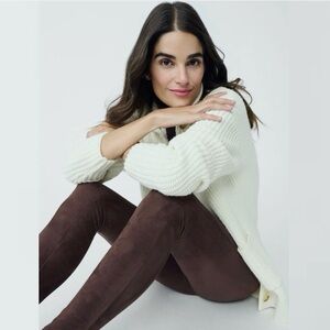 J.McLaughlin Lori Faux Suede Leggings in Mocha Brown ☕️ Size Large